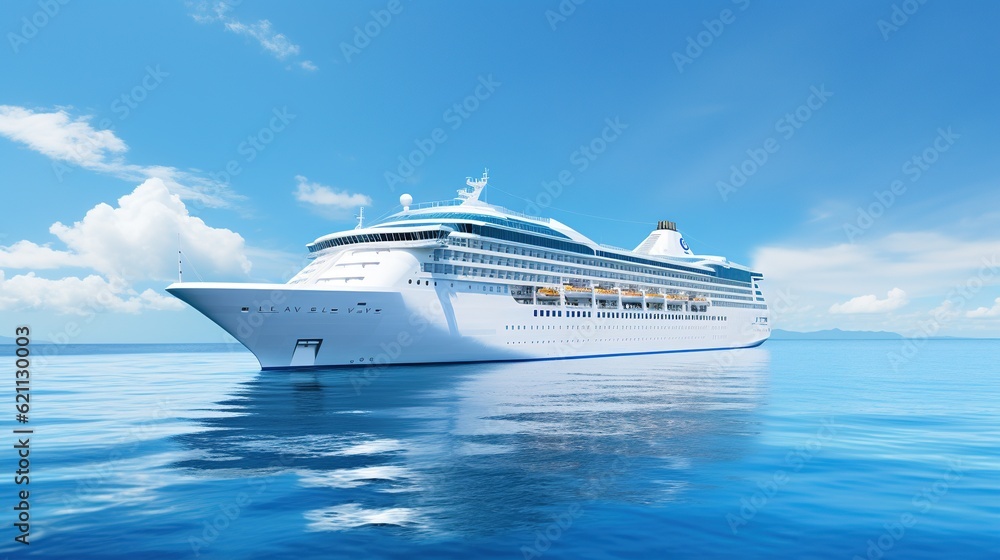 cruise ship in the ocean, with generative ai cruise ship in the ocean, with generative ai
