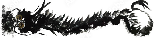 龍　辰年　手書きの毛筆イラスト