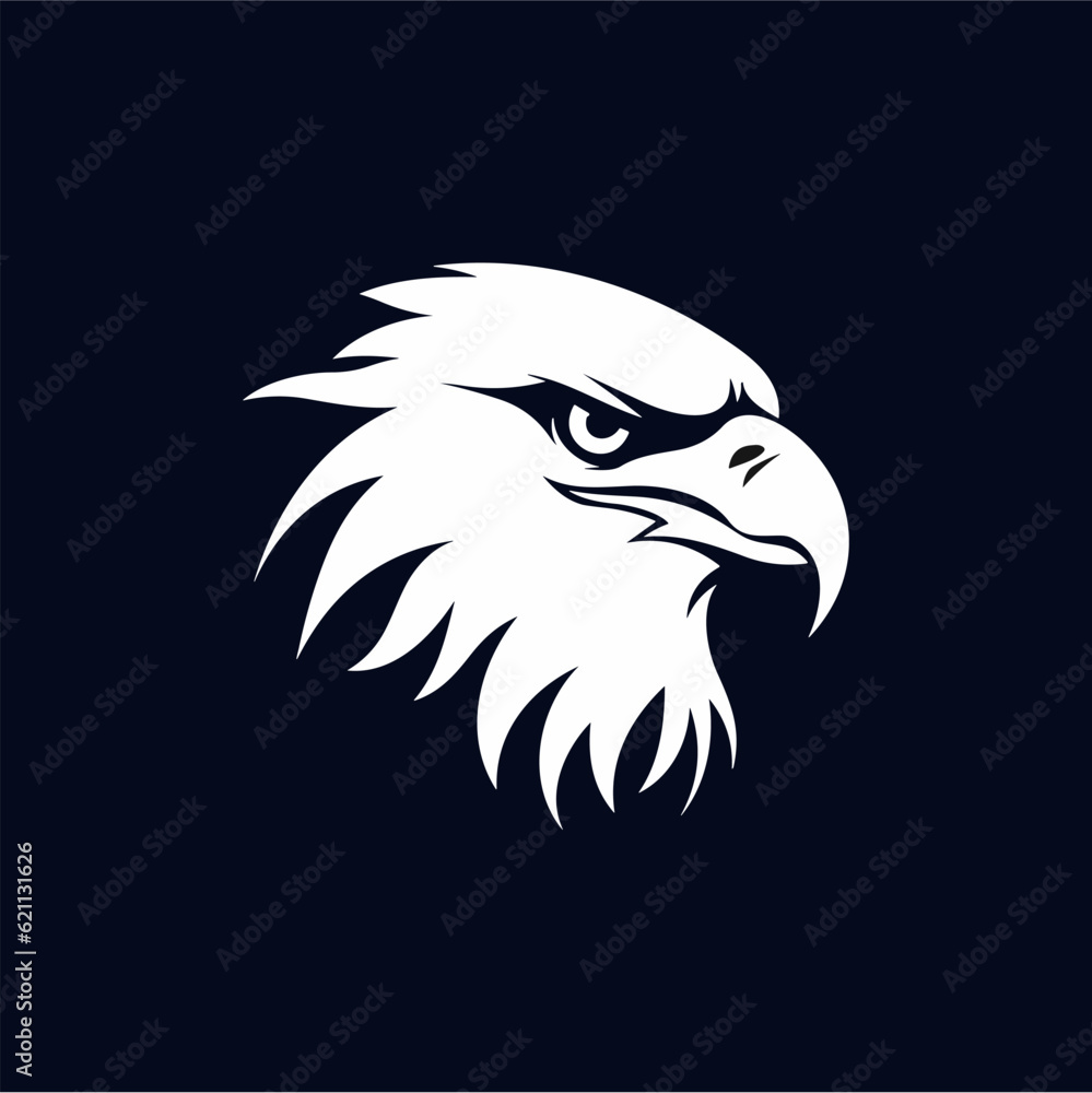 Obraz premium Minimalist black and white eagle.