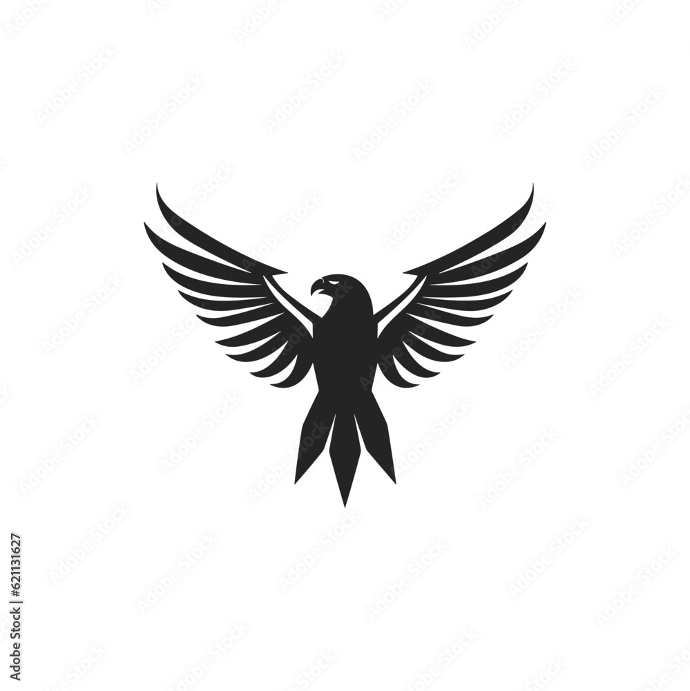 Obraz premium Minimalist black and white eagle.