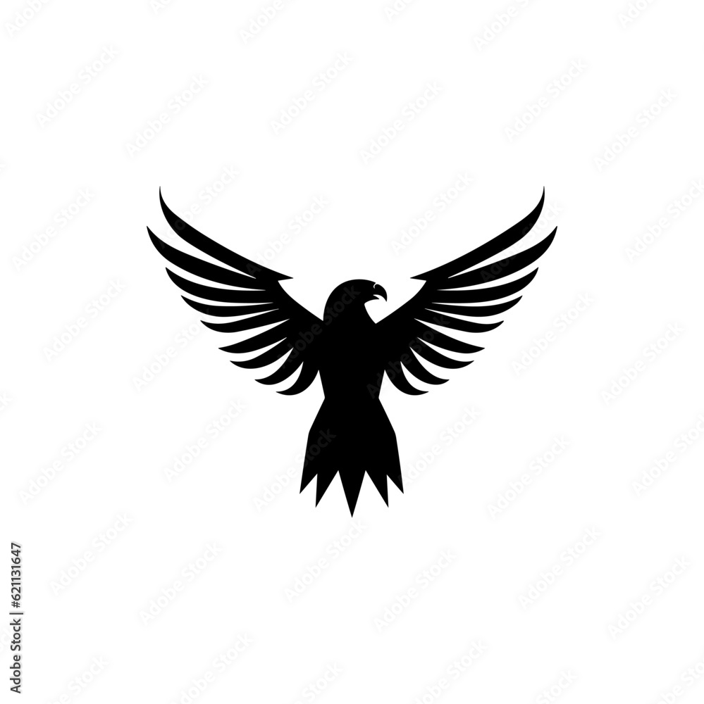 Obraz premium Minimalist black and white eagle.