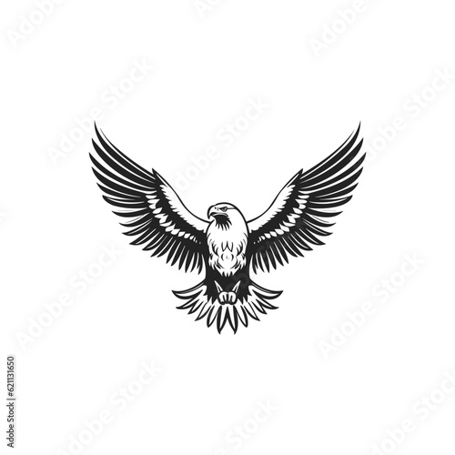 Minimalist black and white eagle.