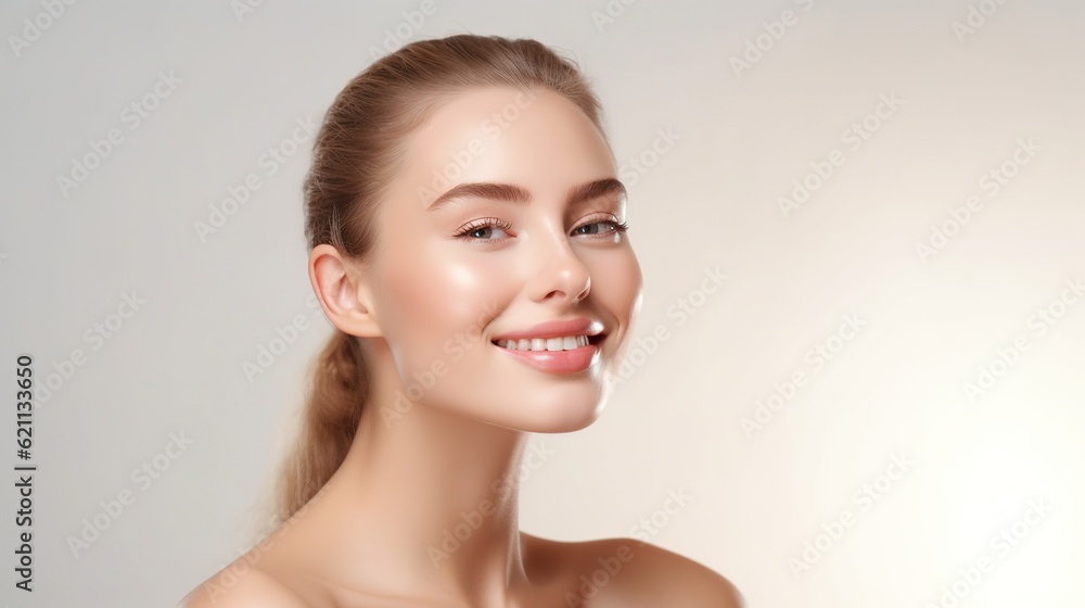 Woman with beauty face. Skin care concept Woman with beauty face. Skin care concept