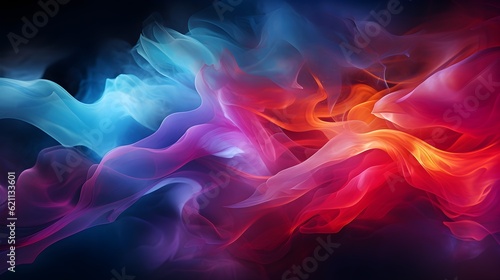 Abstract colorful liquid wavy smoke futuristic banner. Explosion retro waves background