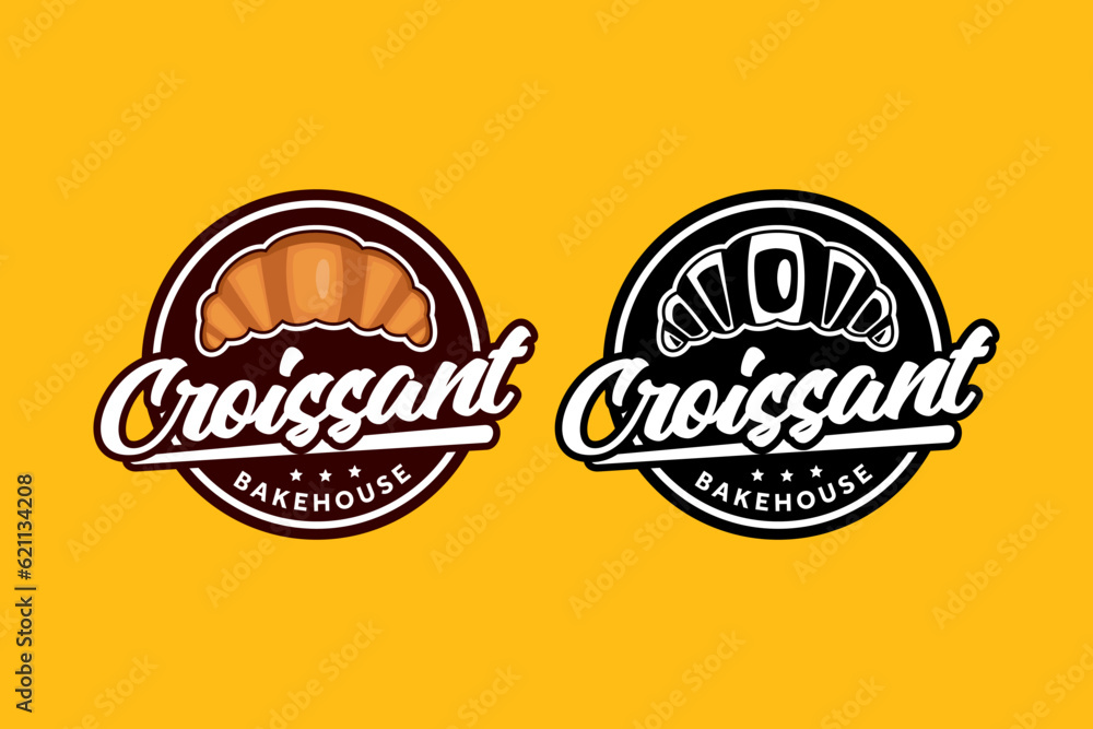 Fototapeta premium Croissant bakehouse design logo template