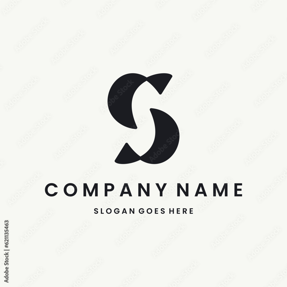 Letter s Logo vector design template black logo and white background Letter s Logo vector design template black logo and white background