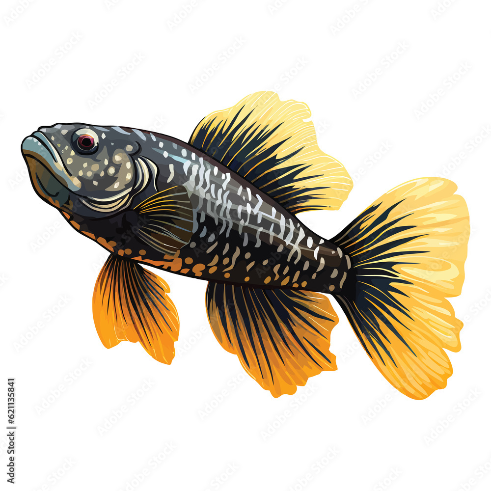 Mesmerizing Patterns: 2D Illustration Showcasing the Beauty of a Bristlenose Pleco Mesmerizing Patterns: 2D Illustration Showcasing the Beauty of a Bristlenose Pleco