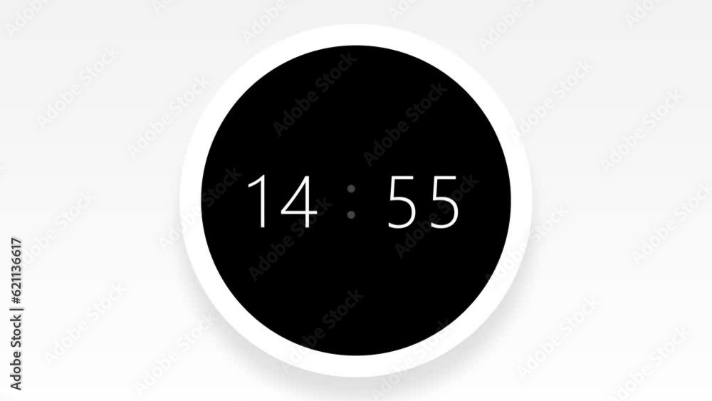15 Minute clock countdown animation. Countdown 15 minutes animation. 4K