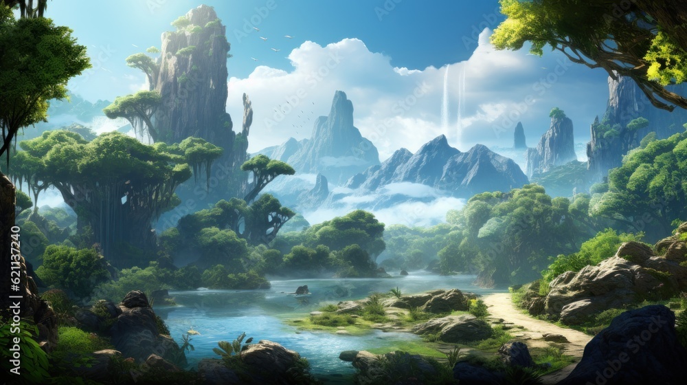 Obraz premium Beautiful Scenery Game Art