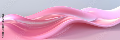 Abstract liquid background with soft pink metal waves