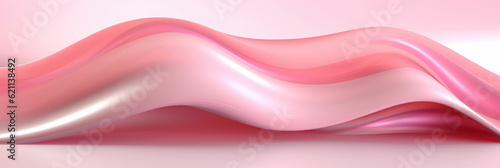 Abstract liquid background with soft pink metal waves