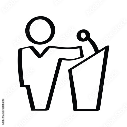 Public speaker hand-drawn vector icon