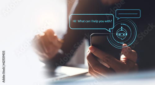 Canvastavla Digital chatbot, robot application, conversation assistant, AI Artificial Intelligence concept