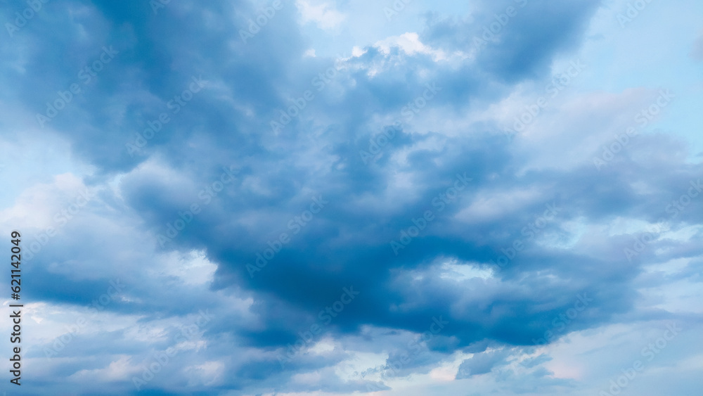 beautiful sky Bright blue clouds in Thailand
