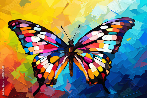 Generative AI. wpap style abstract background, butterfly © food and Drink