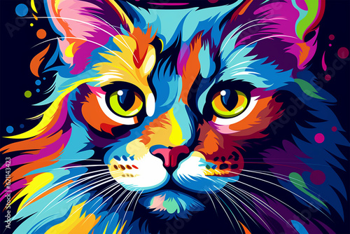 Generative AI. wpap style abstract background, cat