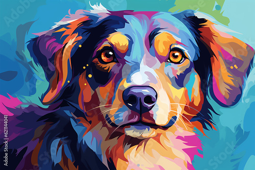 Generative AI. wpap style abstract background, dog © food and Drink