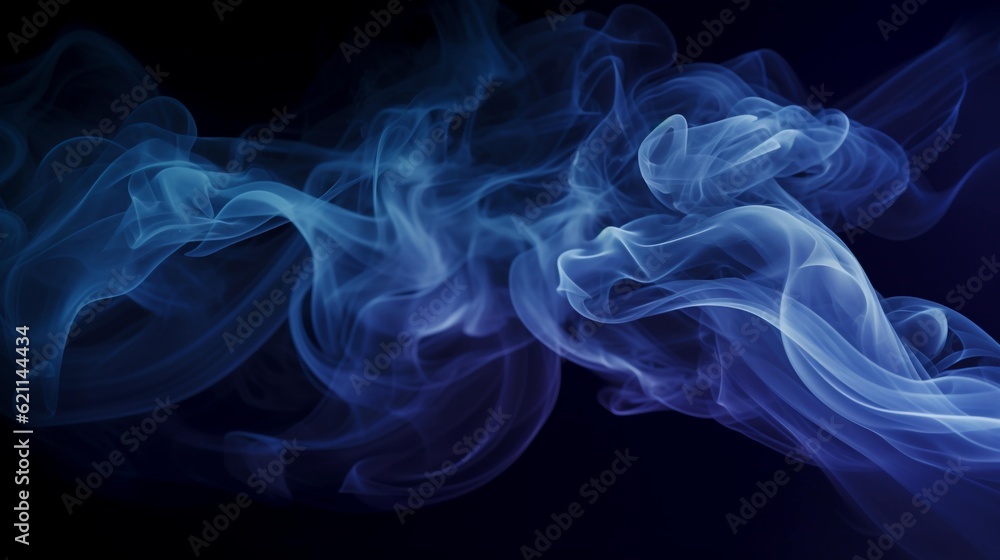 Obraz premium a single line of indigo smoke background, AI-Generated