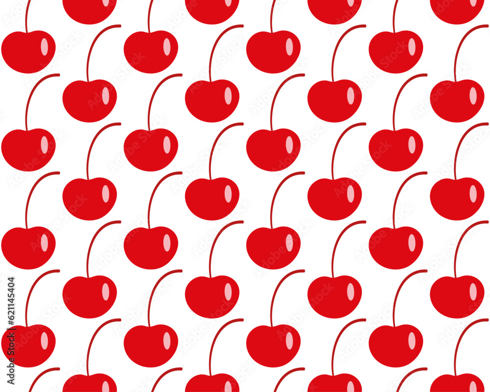 Background, seamless pattern of cocktail cherry on a white background Background, seamless pattern of cocktail cherry on a white background