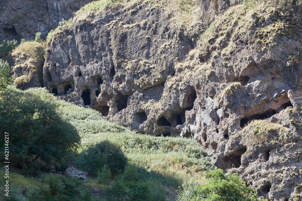 Vanis Kvabebi, an ancient cave city located near and similar to Vardzia, Georgia
