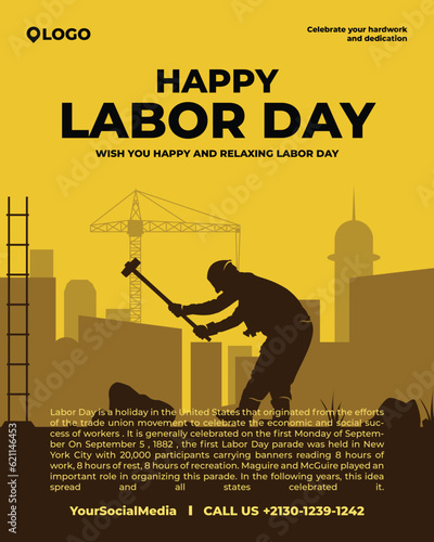 Labor day instagram social media post