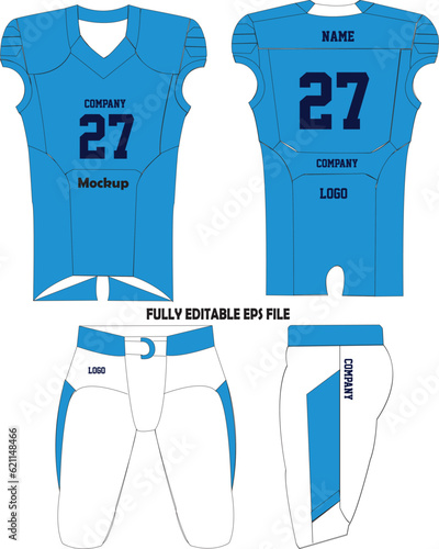 American Football Uniform Jersey shorts Mock ups Vectors  photo