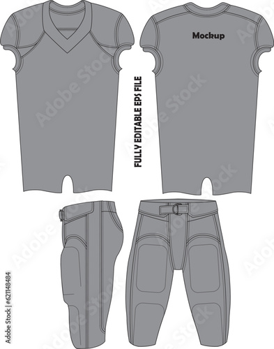 American Football Uniform Jersey shorts Mock ups Vectors 