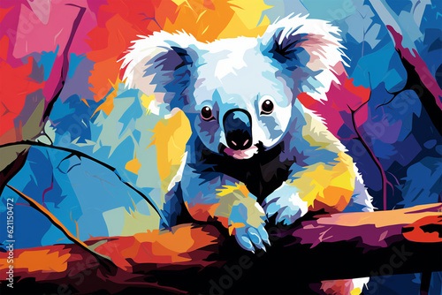 Generative AI. wpap style abstract background, koala © food and Drink