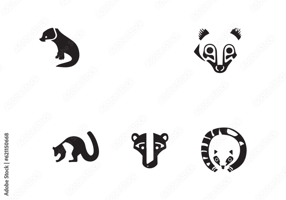  minimal African Civet icon design illustration.eps