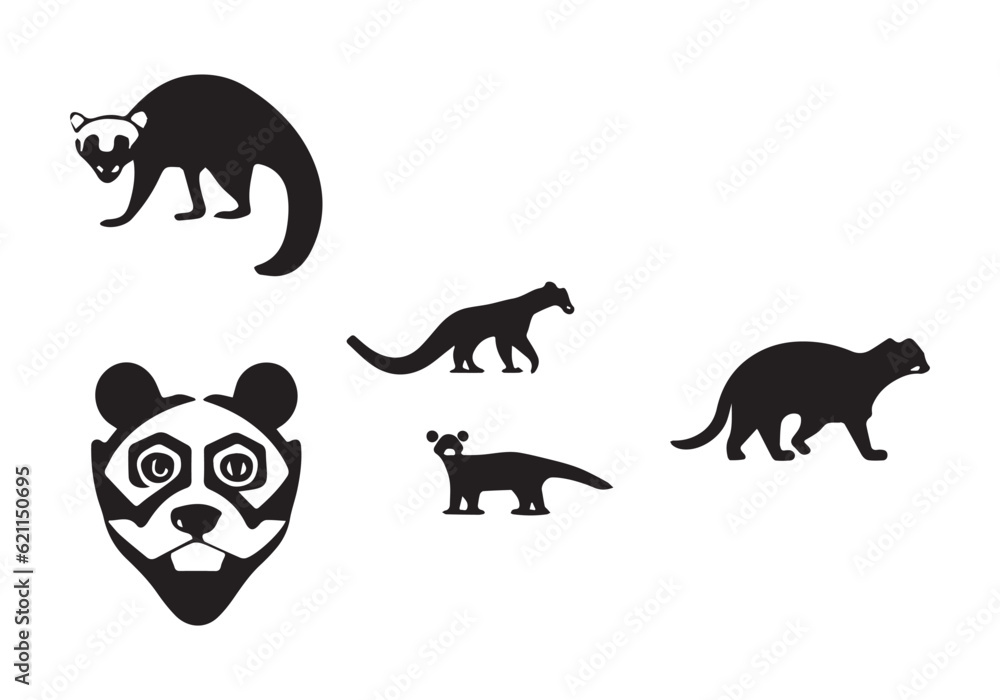 minimal African Civet logo design illustration.eps