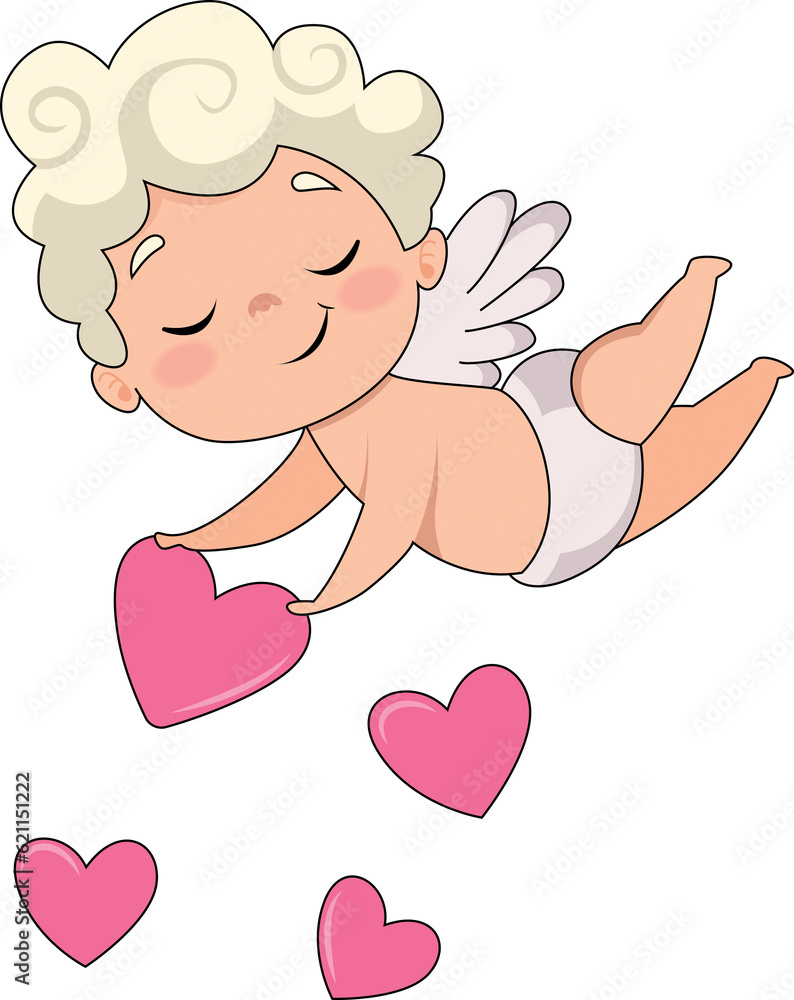 Digital png illustration of amor and heart on transparent background Digital png illustration of amor and heart on transparent background