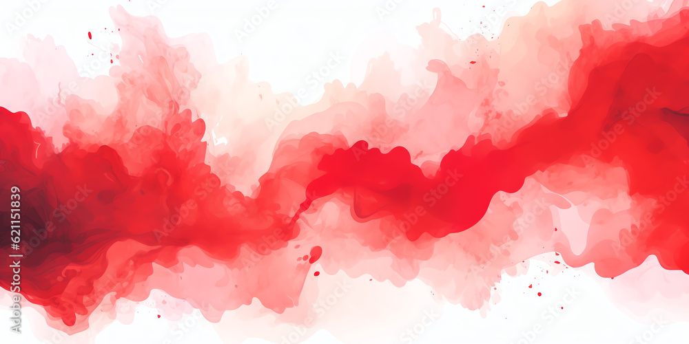 Vibrant Red Abstract Watercolor: Creative Hand-drawn Background with Artistic Flair