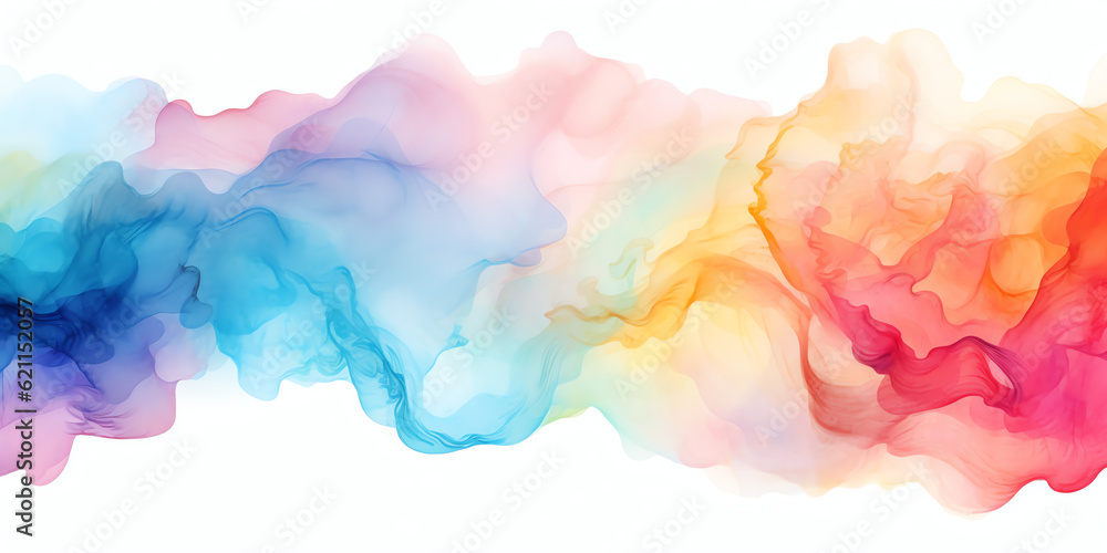 Vibrant Watercolor: Colorful Fluid Art on White