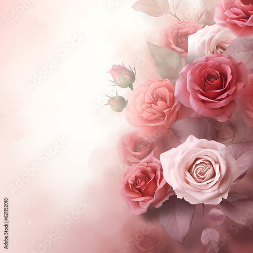 Ethereal Blooms  Soft and Dreamy Rose Petals on a Textured Background
