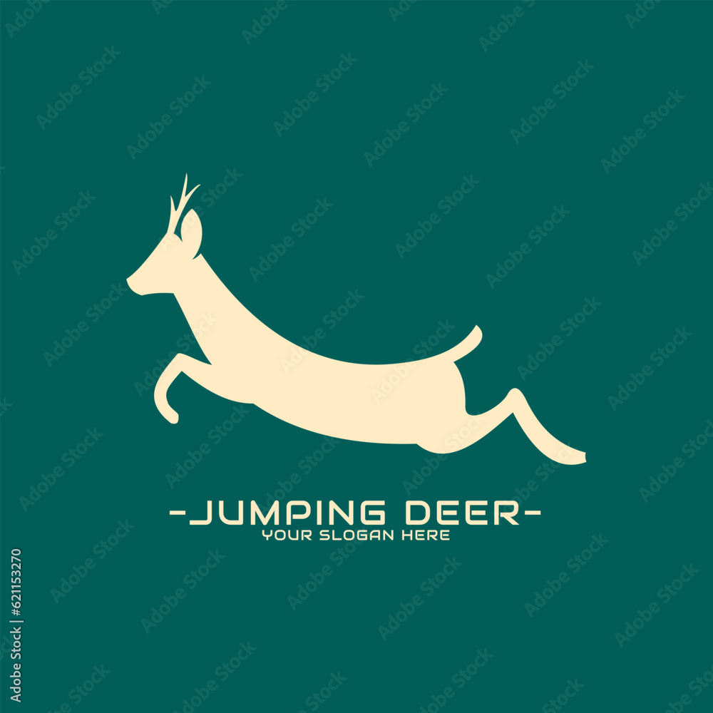 jumping deer logo vector illustration Stock Vector Adobe Stock