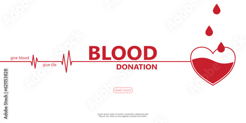 Blood donation day on isolated white background for poster, banner, card, and background. Vector illustration flat design concept.	