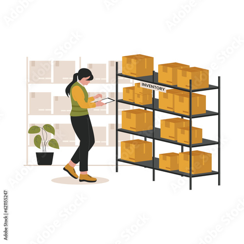 Inventory management vector illustration. Illustration for website, landing page, mobile app, poster and banner. Trendy flat vector illustration