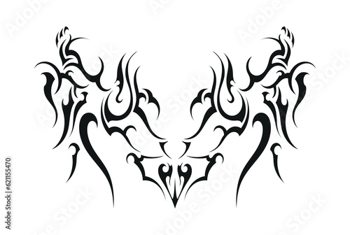 angry bird rising wings sparrow abstract celtic tattoo symbol sticker