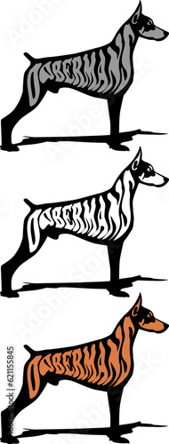 dobermans dog logo design vector art