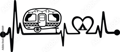 Camping Heartbeat Adventure svg