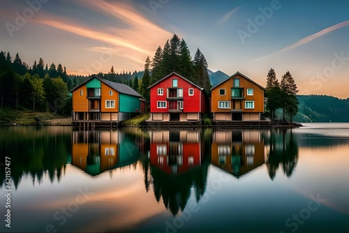 colourefull wooden houses.