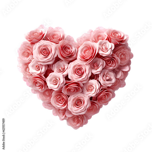 heart shape made of pink flowers