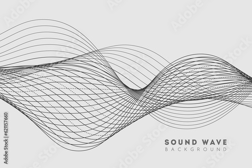 Abstract sound wave music. Digital audio soundwave form equalizer. Stereo pulse voice frequency. Vibration frequency with wave line. Modern signal sonic concept. Vector illustration.