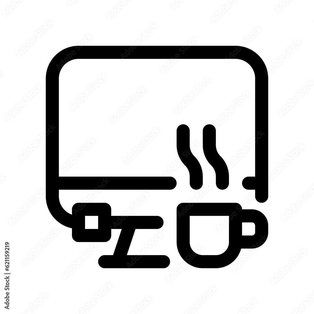 Editable workspace, desktop, computer, coffee vector icon. Remote work, job, profession, freelance. Part of a big icon set family. Perfect for web and app interfaces, presentations, infographics, etc Editable workspace, desktop, computer, coffee vector icon. Remote work, job, profession, freelance. Part of a big icon set family. Perfect for web and app interfaces, presentations, infographics, etc
