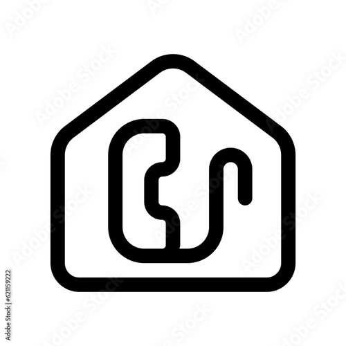 Editable home telephone, phone, call vector icon. Remote work, job, profession, freelance. Part of a big icon set family. Perfect for web and app interfaces, presentations, infographics, etc