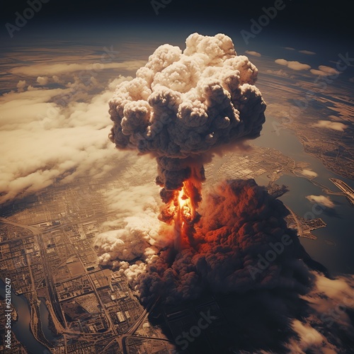 a large explosion from above © TONSTOCK