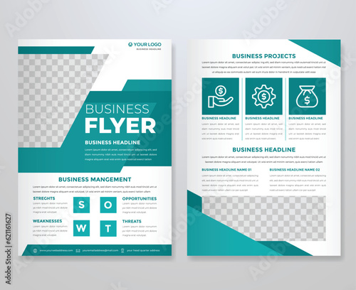 business flyer template design with minimalist concept and clea style use for corporate ads and business profile