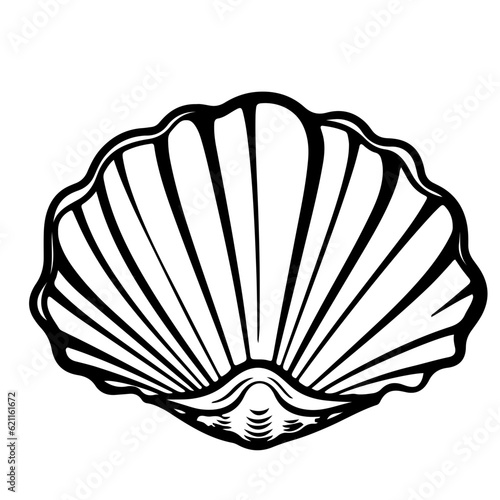 seafood  fish  shell  shirmp  outline vector  illustration  Ai generator