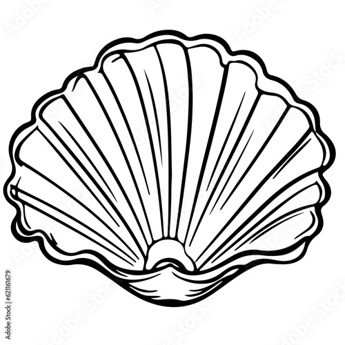 seafood  fish  shell  shirmp  outline vector  illustration  Ai generator