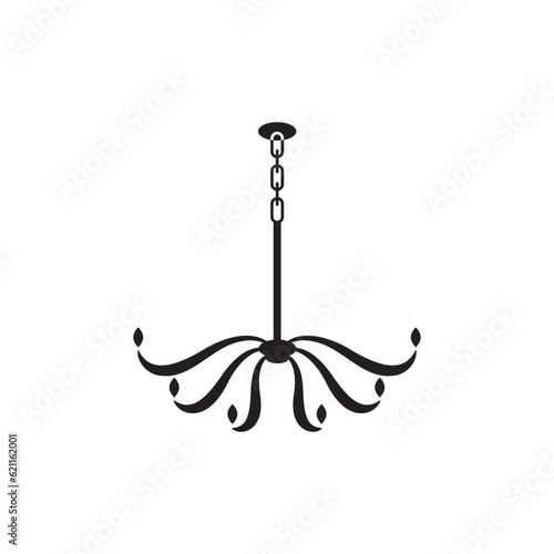 chandelier lamp classic logo vector design